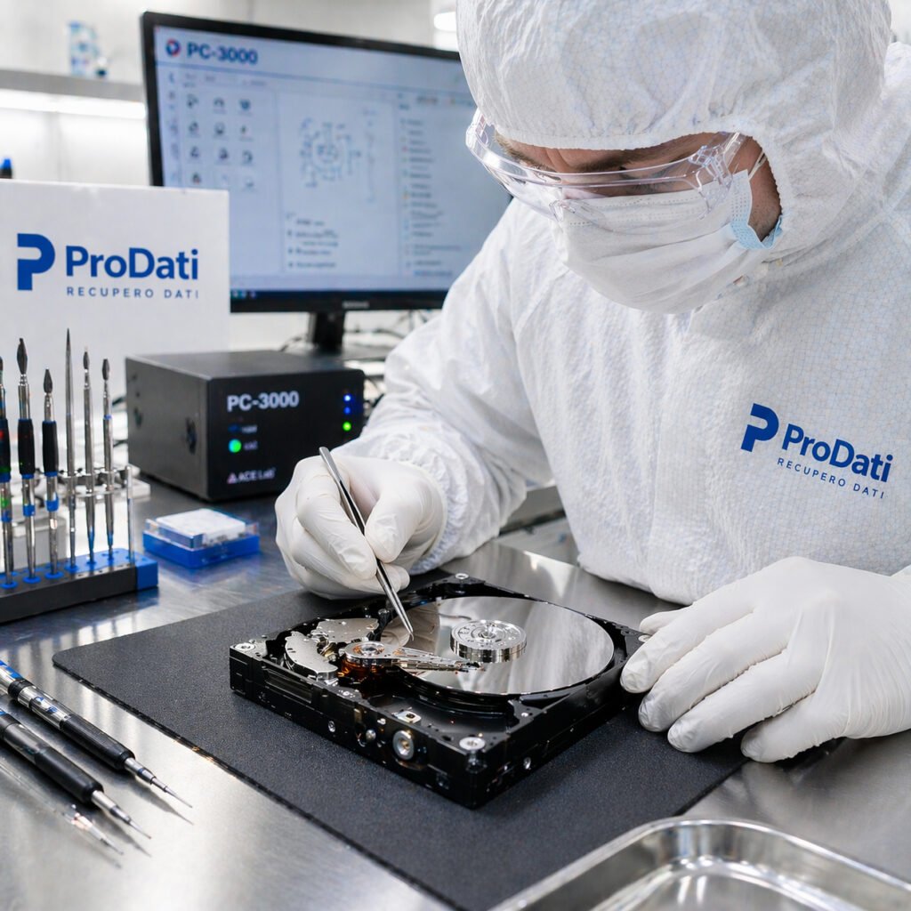 Recupero Dati da Hard Disk in camera bianca